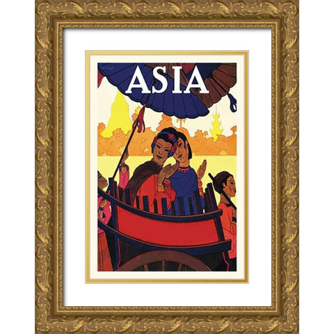 Burma-The Golden Landscape with Title, 1925 Gold Ornate Wood Framed Art Print with Double Matting by McIntosh, Frank