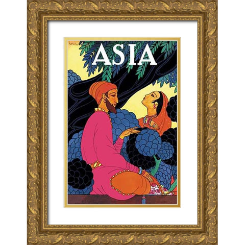 Persia Garden, 1925 Gold Ornate Wood Framed Art Print with Double Matting by McIntosh, Frank
