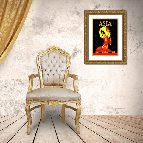The Princess Badoura with Title, 1926 Gold Ornate Wood Framed Art Print with Double Matting by McIntosh, Frank
