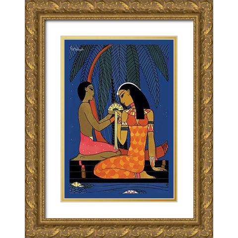 Egypt - The Lotus No Title, 1926 Gold Ornate Wood Framed Art Print with Double Matting by McIntosh, Frank