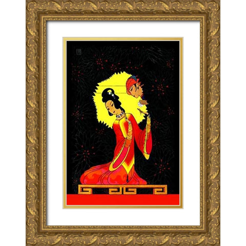 The Princess Badour, 1926 Gold Ornate Wood Framed Art Print with Double Matting by McIntosh, Frank