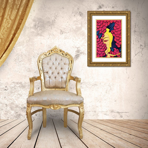 A Persian Vintage, 1926 Gold Ornate Wood Framed Art Print with Double Matting by McIntosh, Frank