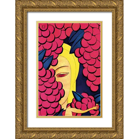 A Persian Vintage, 1926 Gold Ornate Wood Framed Art Print with Double Matting by McIntosh, Frank