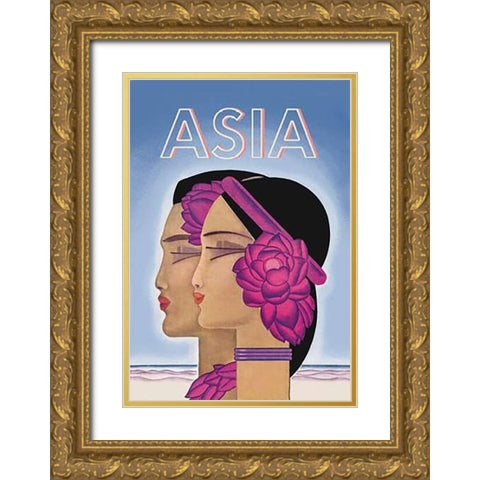 Starlight - Tahiti, 1928 Gold Ornate Wood Framed Art Print with Double Matting by McIntosh, Frank