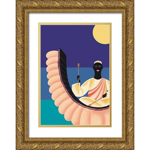 African Rhythm, 1930 Gold Ornate Wood Framed Art Print with Double Matting by McIntosh, Frank