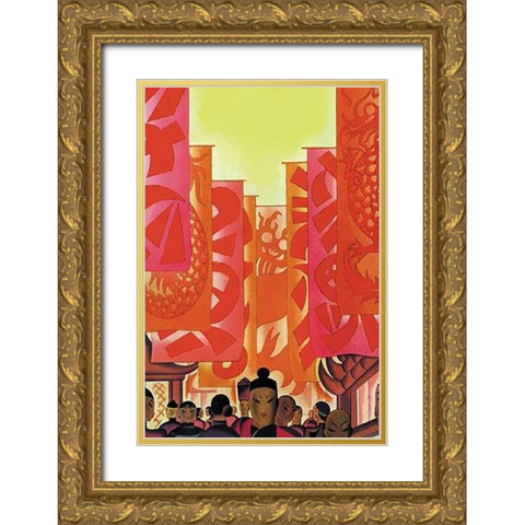 Old China, 1930 Gold Ornate Wood Framed Art Print with Double Matting by McIntosh, Frank
