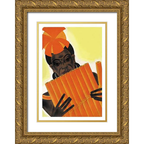 Melanesian Intervals, 1931 Gold Ornate Wood Framed Art Print with Double Matting by McIntosh, Frank