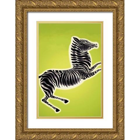 Zebra, 1933 Gold Ornate Wood Framed Art Print with Double Matting by McIntosh, Frank