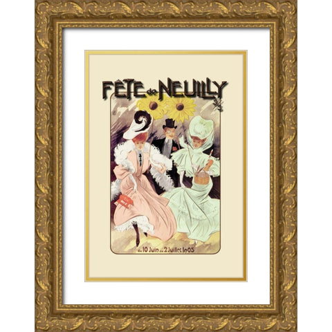 Fete de Neuilly Gold Ornate Wood Framed Art Print with Double Matting by Misti