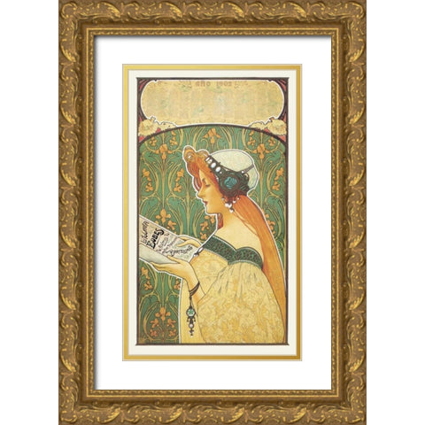 Lithografia Bobes, 1900 Gold Ornate Wood Framed Art Print with Double Matting by Unknown