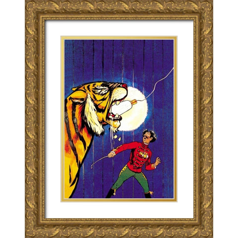 Tigerlight Gold Ornate Wood Framed Art Print with Double Matting by Unknown