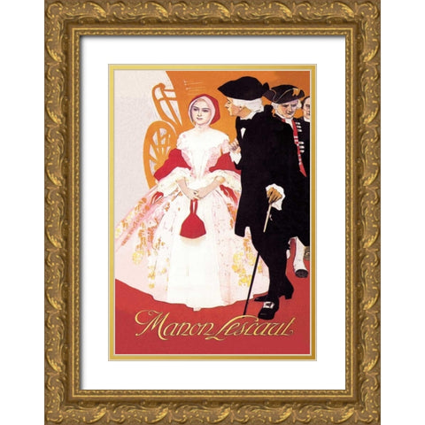 Manon Lescaut Gold Ornate Wood Framed Art Print with Double Matting by Unknown