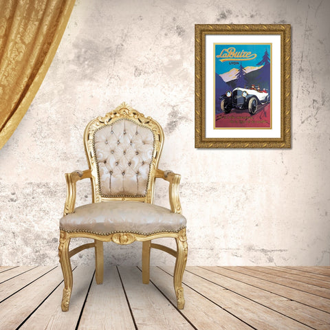 LaBuize Gold Ornate Wood Framed Art Print with Double Matting by Unknown