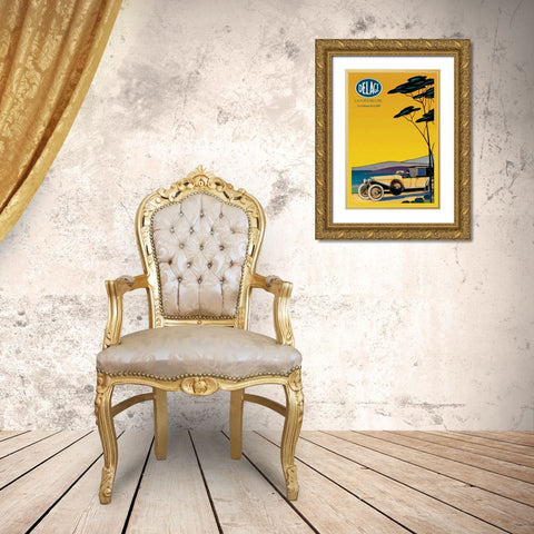 Delage - Out for a Drive Gold Ornate Wood Framed Art Print with Double Matting by Unknown