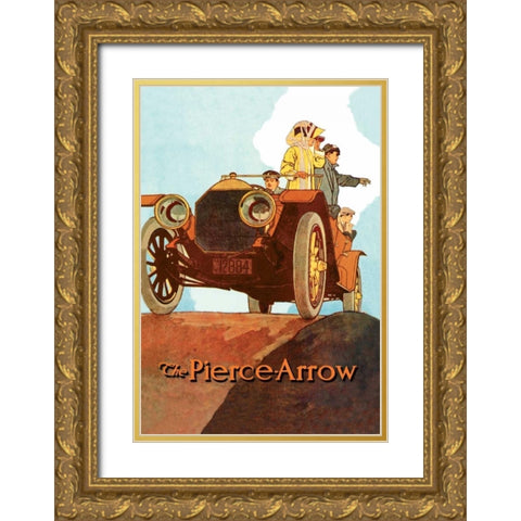 Sightseeing from the Pierce-Arrow Gold Ornate Wood Framed Art Print with Double Matting by Unknown