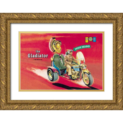 The Gladiator - Driver Included Gold Ornate Wood Framed Art Print with Double Matting by Unknown
