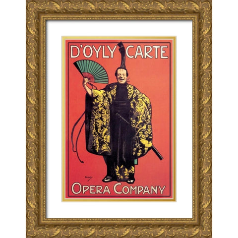D Oyly Carte Opera Company (Asian Costume) Gold Ornate Wood Framed Art Print with Double Matting by Unknown