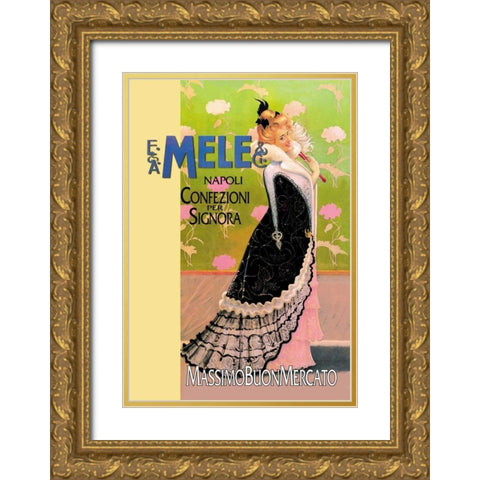 Confezioni per Signora, 1898 Gold Ornate Wood Framed Art Print with Double Matting by Villa, Aleardo