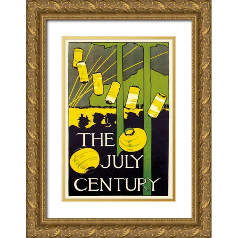 The July Century, 1895 Gold Ornate Wood Framed Art Print with Double Matting by Woodbury, Charles H.
