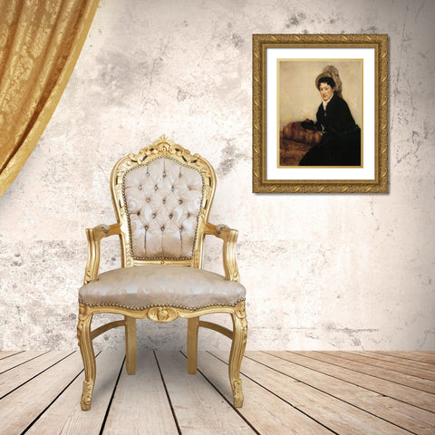 Portrait Of Madam X Dressed For The Matinee 1878 Gold Ornate Wood Framed Art Print with Double Matting by Cassatt, Mary