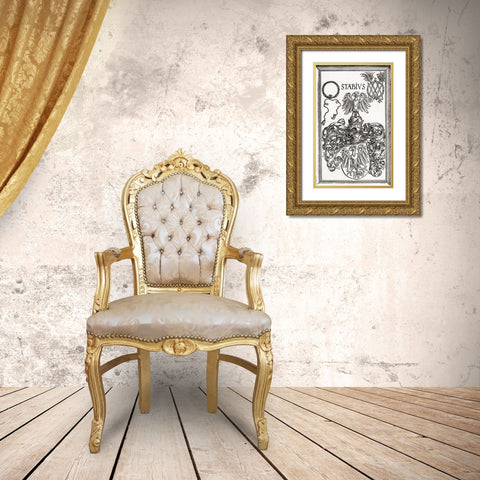 Coat Of Arms Of Johann Stabius Gold Ornate Wood Framed Art Print with Double Matting by Durer, Albrecht