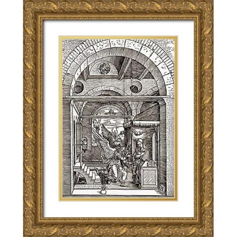 Life Of The Virgin 7 Gold Ornate Wood Framed Art Print with Double Matting by Durer, Albrecht