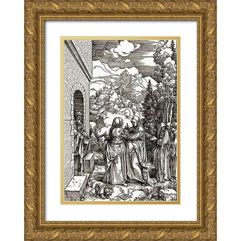 Life Of The Virgin 8 Gold Ornate Wood Framed Art Print with Double Matting by Durer, Albrecht