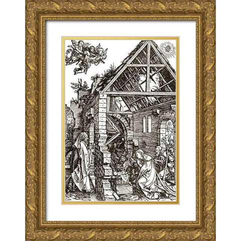 Life Of The Virgin 9 Gold Ornate Wood Framed Art Print with Double Matting by Durer, Albrecht
