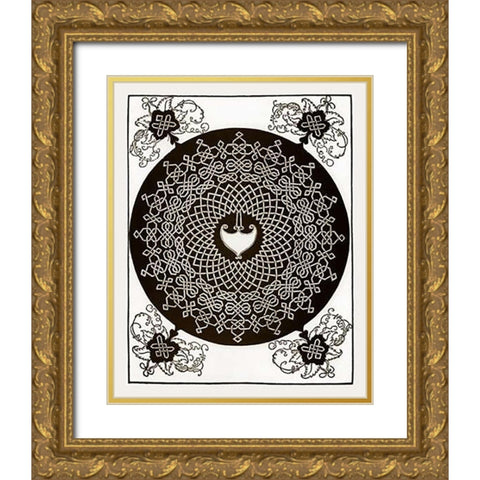 Six Knot Series Gold Ornate Wood Framed Art Print with Double Matting by Durer, Albrecht