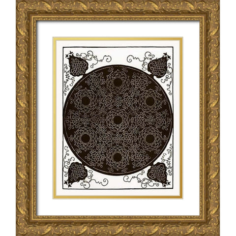 Six Knot Series 2 Gold Ornate Wood Framed Art Print with Double Matting by Durer, Albrecht
