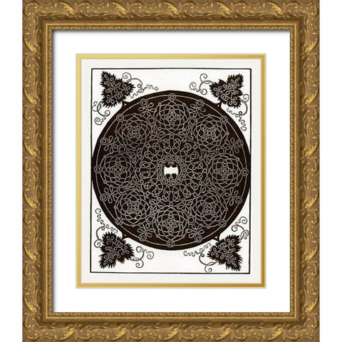 Six Knot Series 3 Gold Ornate Wood Framed Art Print with Double Matting by Durer, Albrecht