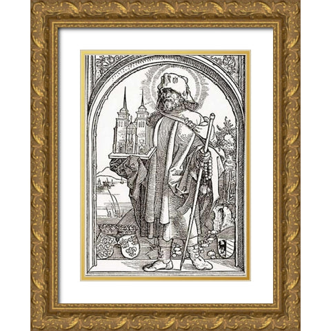 St Sebald Gold Ornate Wood Framed Art Print with Double Matting by Durer, Albrecht