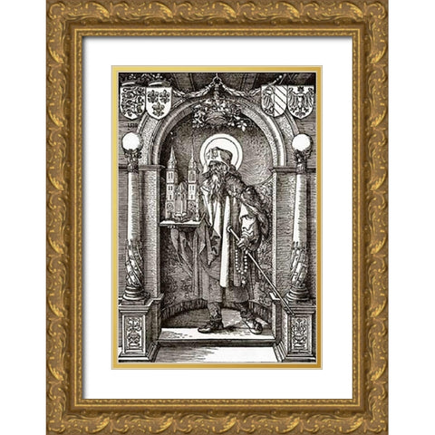St Sebald In The Niche Gold Ornate Wood Framed Art Print with Double Matting by Durer, Albrecht