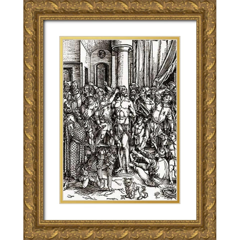 The Great Passion 2 Gold Ornate Wood Framed Art Print with Double Matting by Durer, Albrecht