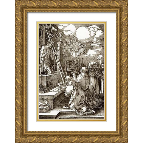The Mass Of St Gregory Gold Ornate Wood Framed Art Print with Double Matting by Durer, Albrecht