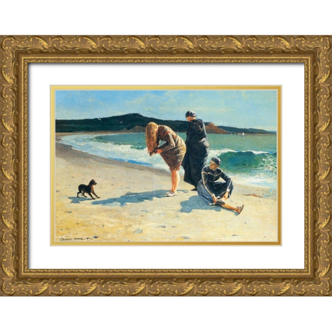 Eaglehead Manchester Massachusetts Gold Ornate Wood Framed Art Print with Double Matting by Homer, Winslow