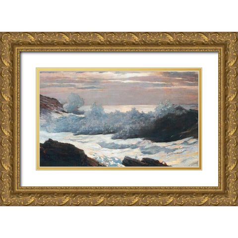 Early Morning After A Storm On The Sea Gold Ornate Wood Framed Art Print with Double Matting by Homer, Winslow
