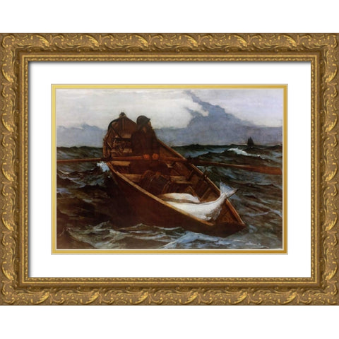Fog Warning Gold Ornate Wood Framed Art Print with Double Matting by Homer, Winslow