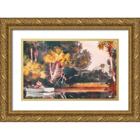 Homosassa Jungle Gold Ornate Wood Framed Art Print with Double Matting by Homer, Winslow