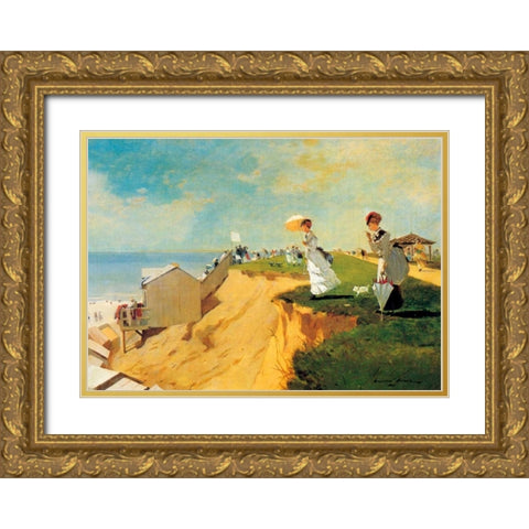 Long Branch New Jersey Gold Ornate Wood Framed Art Print with Double Matting by Homer, Winslow