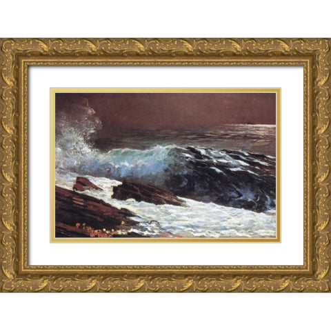 Sunlight On The Coast Gold Ornate Wood Framed Art Print with Double Matting by Homer, Winslow