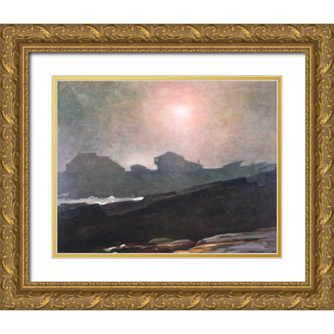 The Artists Studio In An Afternoon Fog Gold Ornate Wood Framed Art Print with Double Matting by Homer, Winslow