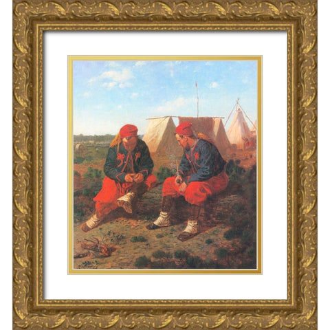 The Briarwood Pipe Gold Ornate Wood Framed Art Print with Double Matting by Homer, Winslow