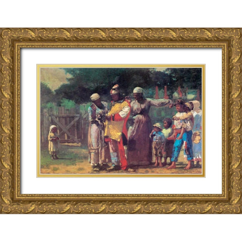 The Carnival Gold Ornate Wood Framed Art Print with Double Matting by Homer, Winslow