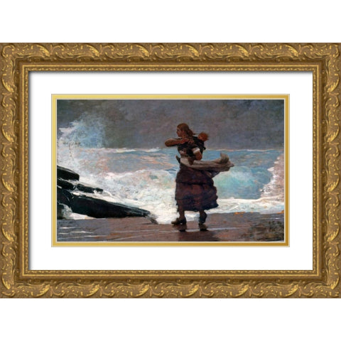 The Gale Gold Ornate Wood Framed Art Print with Double Matting by Homer, Winslow
