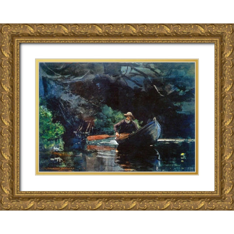 The Guide Gold Ornate Wood Framed Art Print with Double Matting by Homer, Winslow