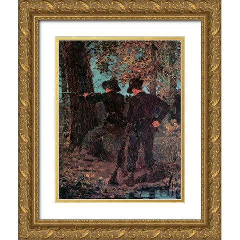 The Sharpshooters Gold Ornate Wood Framed Art Print with Double Matting by Homer, Winslow
