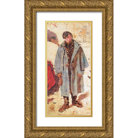 Young Soldier Gold Ornate Wood Framed Art Print with Double Matting by Homer, Winslow