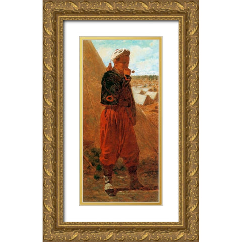 Zouave Gold Ornate Wood Framed Art Print with Double Matting by Homer, Winslow
