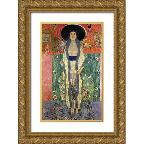 Adele Bloch-Bauer II 1912 Gold Ornate Wood Framed Art Print with Double Matting by Klimt, Gustav